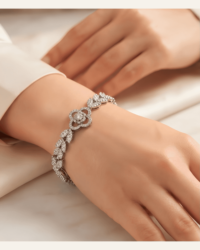 Premium Emerald Cut Halo Bracelet