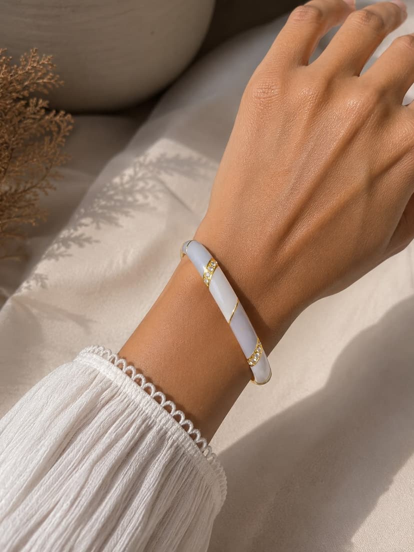 Silver Multi Toned Bangle